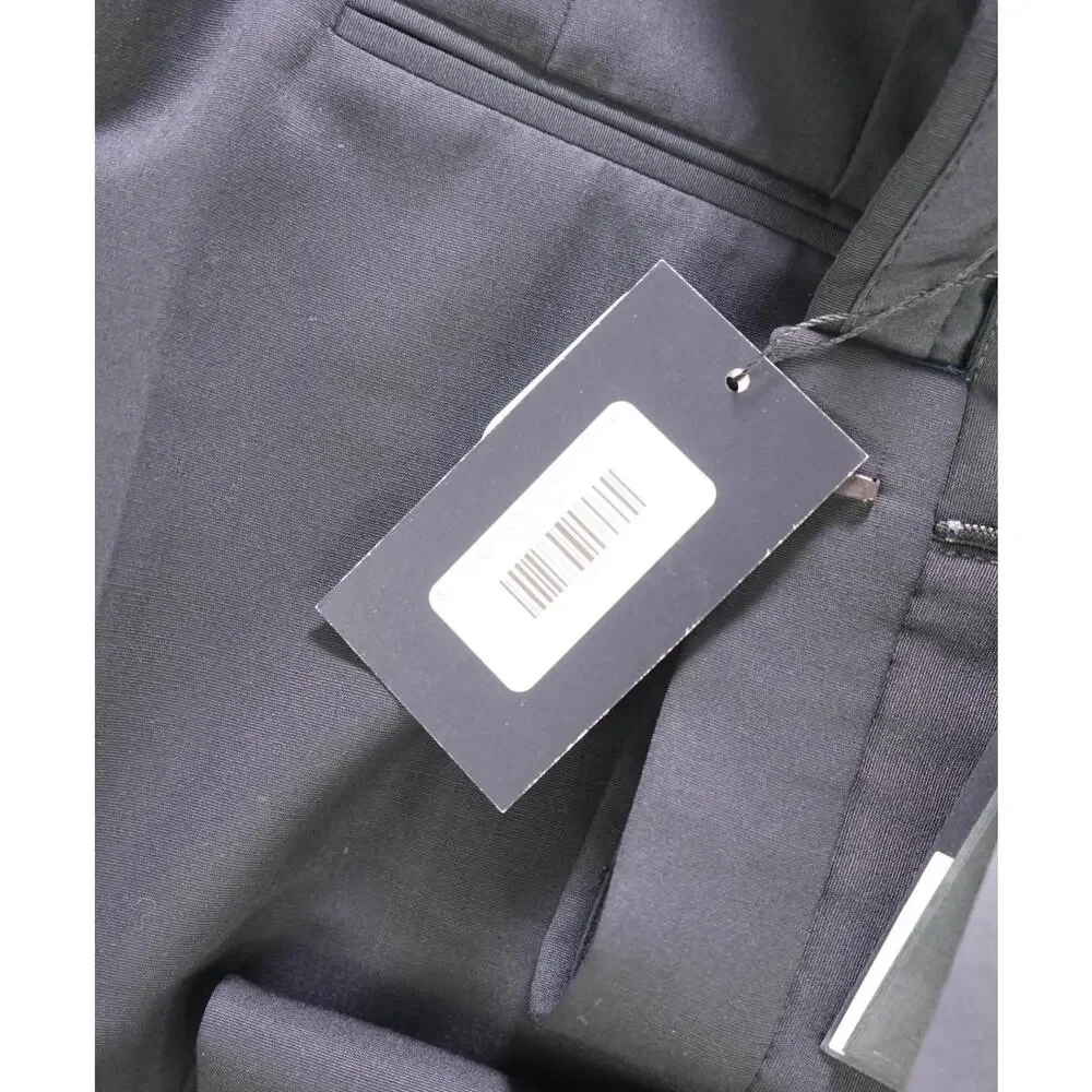 $750 BURBERRY LONDON - Black Wool Tuxedo Pants - 39W